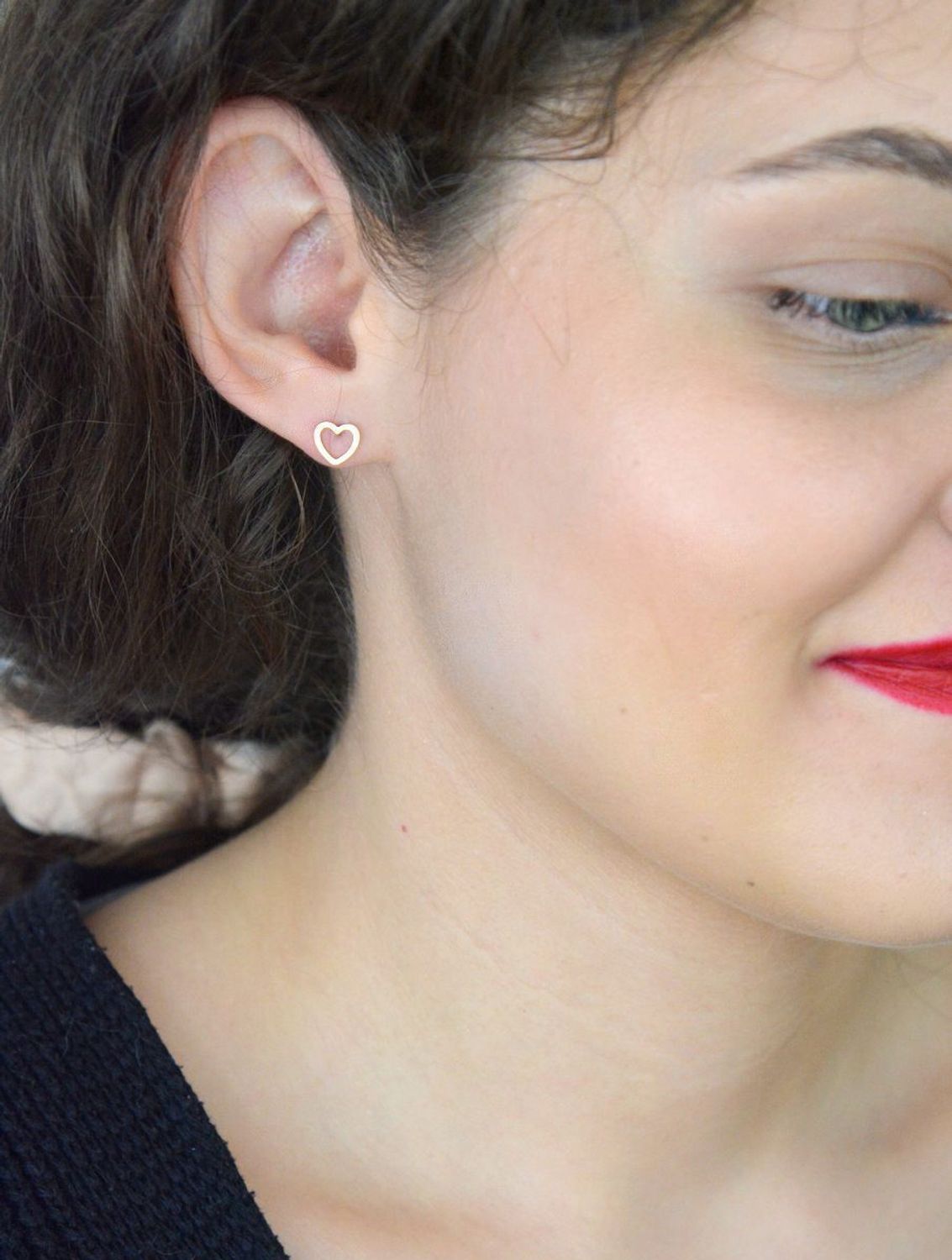 Kolczyki złote serca puste w środku pr 333, KL 6284 333.jpg